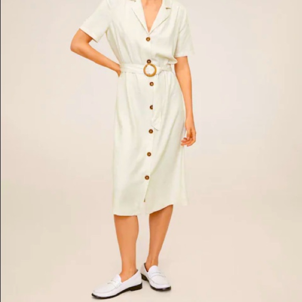 Mango marbled-button dress